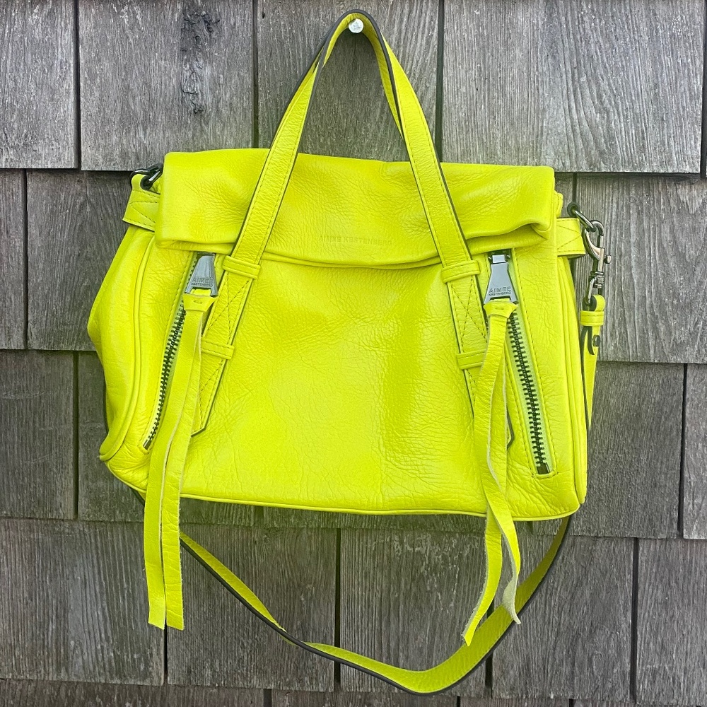 Aimee Kestenberg Neon Yellow Leather Satchel